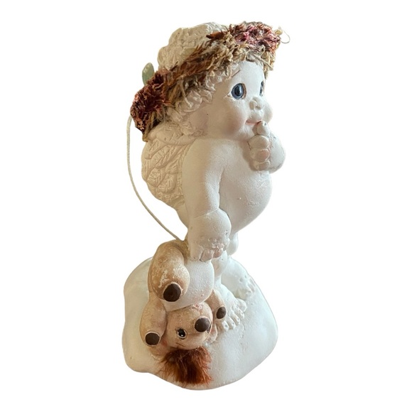 Vintage 1995 Dreamsicle “Nite Nite” cherub with Teddy bear 4” tall. - Picture 3 of 7